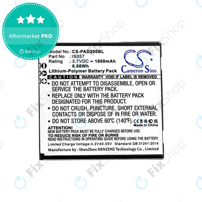 Battery for Pax myPOS D200, D200T, IS275, D200, 1800mAh, Li-Pol, 3.7V, IS057, HQ