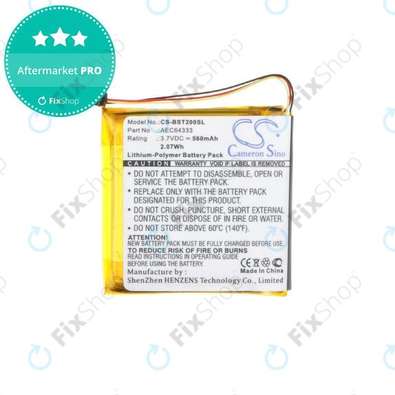 Battery for Beats Solo 2, 2.0, 3, 3.0, Pro Wireless, 560mAh, Li-Pol, 3.7V, AEC643333, HQ