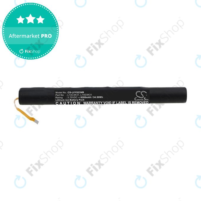 Battery for Lenovo Yoga Tablet 2, 9200mAh, Li-Ion, 3.75V, L14C3K31, HQ