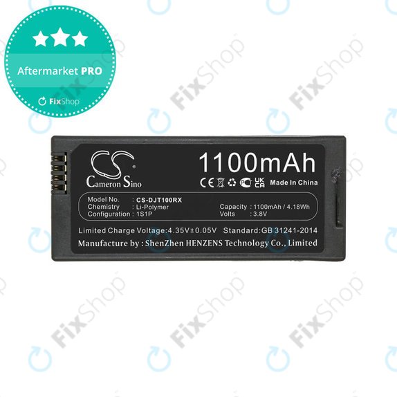 Battery for DJI Tello, 1100mAh, Li-Pol, 3.8V, T01, HQ