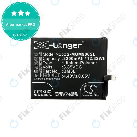 Battery for Xiaomi Mi 9, 3200mAh, Li-Pol, 3.85 V, BM3L, HQ