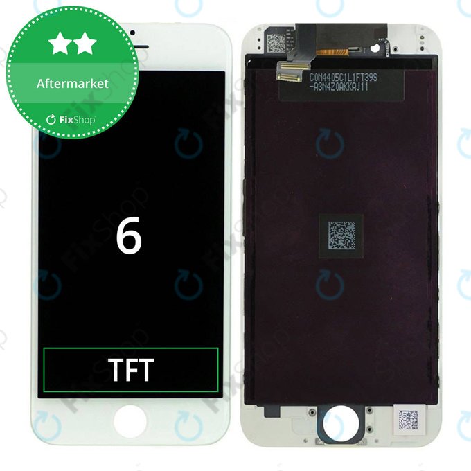Display for iPhone 6, White, Touch Screen with Frame