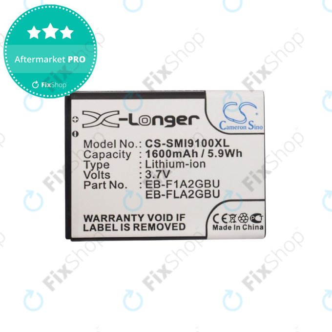 Battery for Samsung i9100, Galaxy S II, 1600mAh, Li-Ion, 3.7V, EB-F1A2GBU, HQ