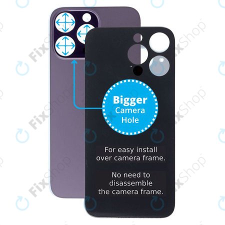 Apple iPhone 14 Pro Max - Rear Housing Glass with Bigger Camera Hole (Deep Purple)