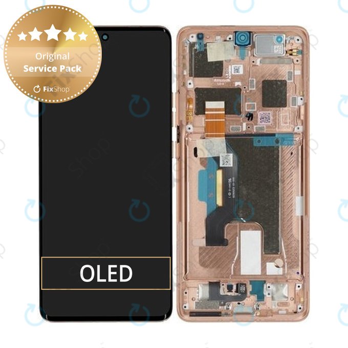 Motorola Edge 50 Ultra - LCD Display + Touch Screen + Frame (Peach Fuzz) - 5D68C24485 Genuine Service Pack