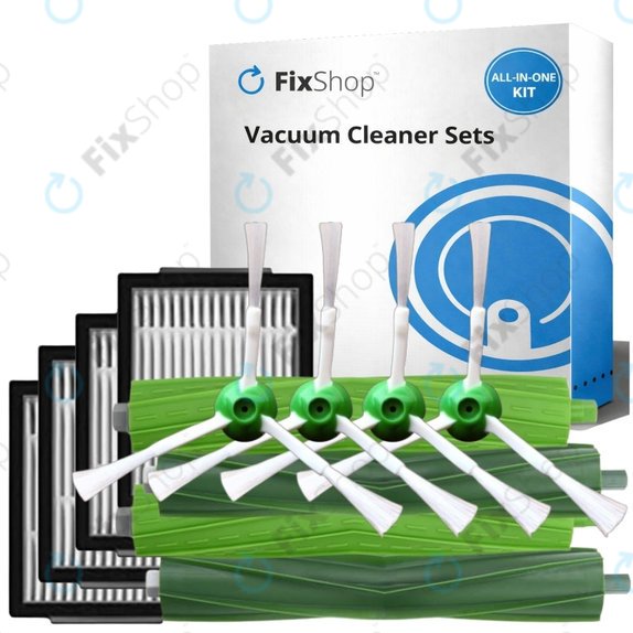Replacement set for iRobot Roomba e-series, i-series, j-series (2 pairs of Main brushes, 4x Filter, 4x Side brush)