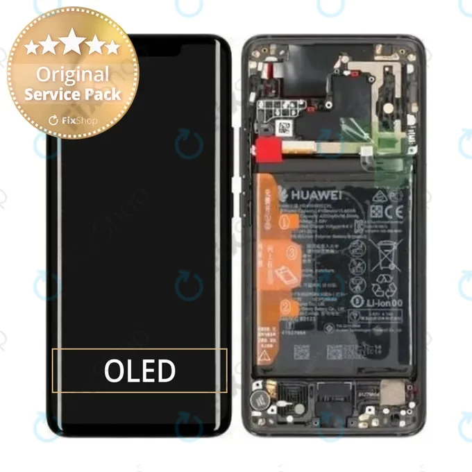 Huawei Mate 20 Pro - LCD Display + Touch Screen + Frame + Battery (Black Leather) - 02352GTH Genuine Service Pack