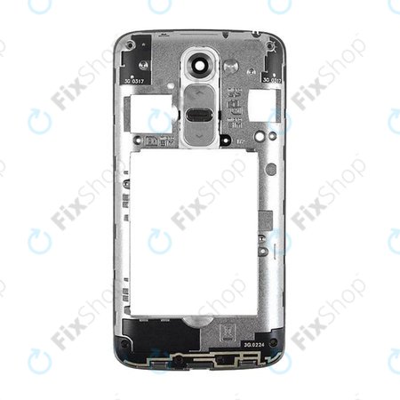 LG G2 Mini D620 - Middle Frame + Power + Volume Buttons + Flex Cable (Silver)
