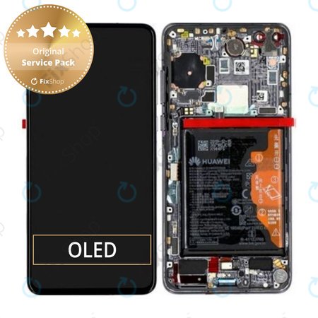 Huawei P40 - LCD Display + Touch Screen + Frame + Battery + Fingerprint Sensor (Black) - 02353MFA Genuine Service Pack