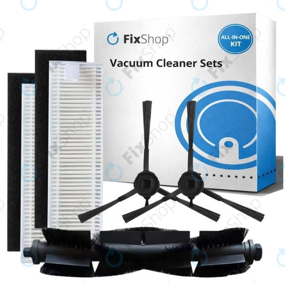 Replacement set for Rowenta X-Plorer S75s (1x Main brush, 2x Filters, 2x Side brushes)