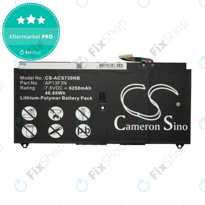Battery for Acer Aspire S7, 6250mAh, Li-Pol, 7.5V, AP13F3N, HQ