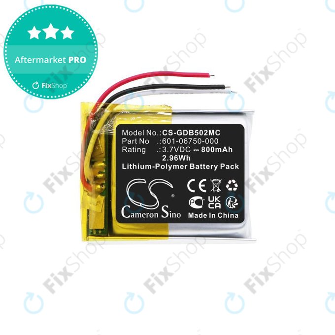 Battery for GoPro Hero 4 Session, Hero 5 Session, 800mAh, Li-Pol, 3.7V, 601-06750-000, HQ
