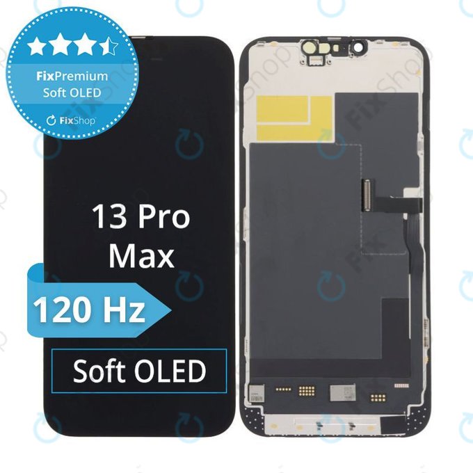 Display Soft OLED 120Hz for iPhone 13 Pro Max, Touch Screen with Frame, FixPremium