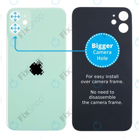 Apple iPhone 11 - Rear Housing Glass with Bigger Camera Hole (Green)