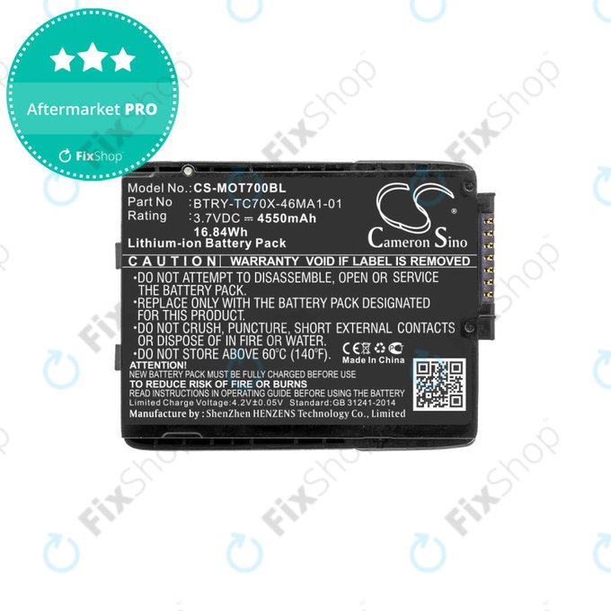 Battery for Motorola TC70, Motorola TC75, 4550mAh, Li-Ion, 3.7V, 82-171249-01, HQ