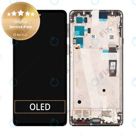 Motorola Edge 20 XT2143 - LCD Display + Touch Screen + Frame (Frostred Grey) - 5D68C19192 Genuine Service Pack