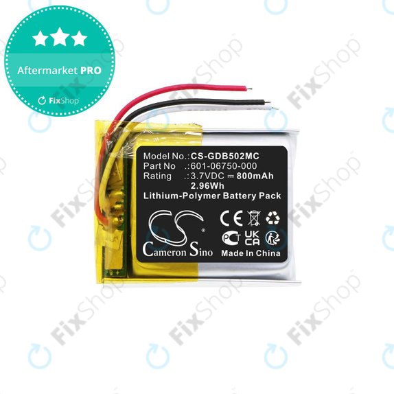Battery for GoPro Hero 4 Session, Hero 5 Session, 800mAh, Li-Pol, 3.7V, 601-06750-000, HQ