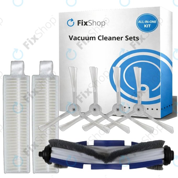 Replacement set for Rowenta Explorer s60 (1x Main brush, 2x Filter, 4x Side brush)