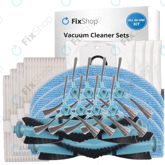 Replacement set for Tesla IQ400, IQ400 Plus, Sencor 6485BK (2x Main brush, 4x Filter, 8x Side brush, 4x Mop cloth, 4x Dust bag)