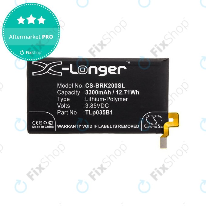 Battery for Blackberry BBF 100, 3300mAh, Li-Pol, 3.85V, TLp035B1, HQ