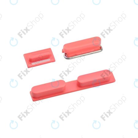 Apple iPhone 5C - Side Buttons Set - Power + Volume + Mute (Red)
