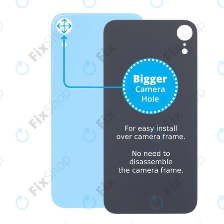 Apple iPhone XR - Rear Housing Glass with Bigger Camera Hole (Blue)