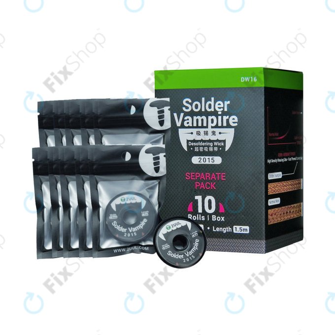 Desoldering Wick, Solder Vampire, 2UUL DW16, Separate Pack, 10 rolls/Box