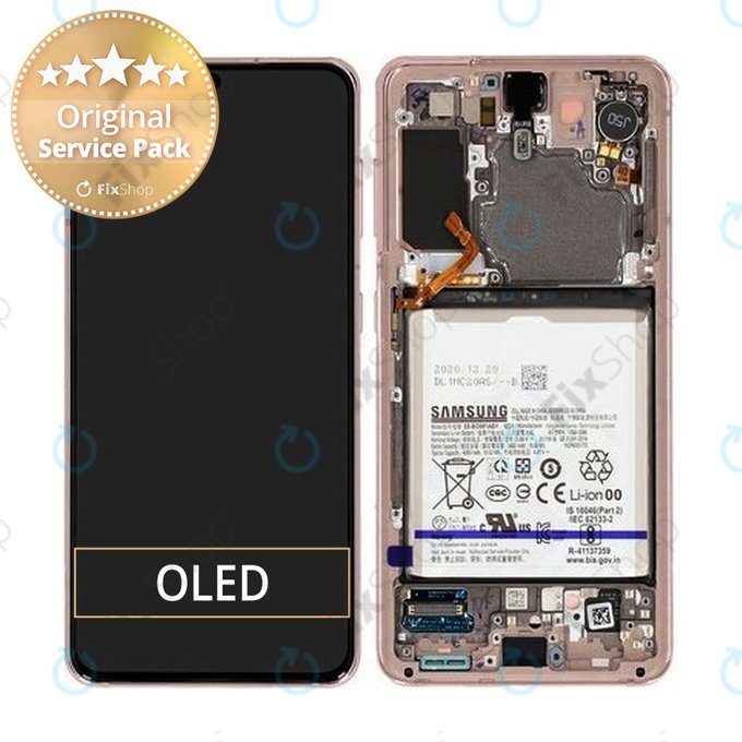 Samsung Galaxy S21 G991B - LCD Display + Touch Screen + Frame + Battery (Phantom Violet) - GH82-24716B, GH82-24718B Genuine Service Pack