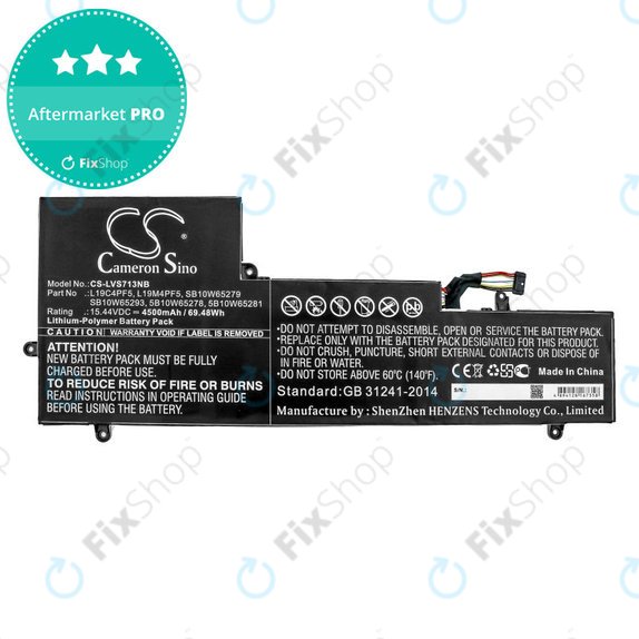 Battery for Lenovo Yoga Slim 7-15IIL, 4500mAh, Li-Pol, 15.44V, L19C4PF5, HQ