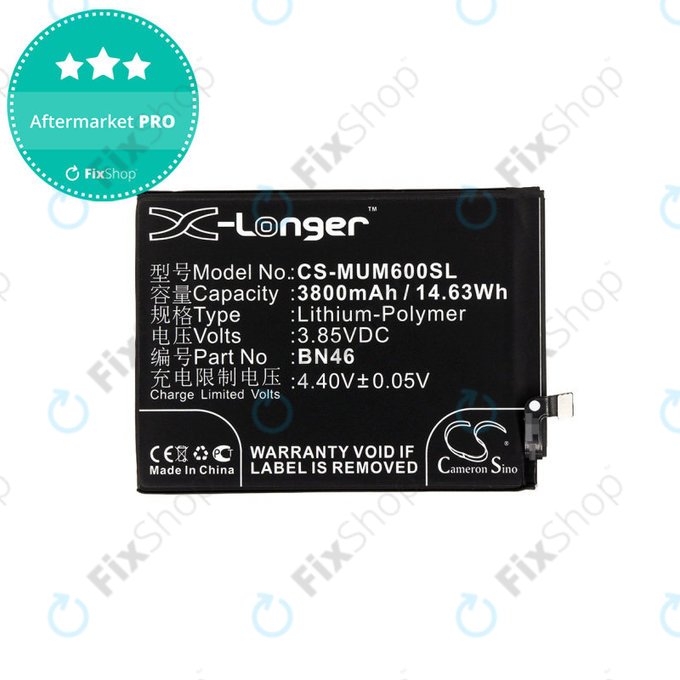 Battery for Xiaomi Redmi Note 8T, 3800mAh, Li-Pol, 3.85 V, BN46, HQ
