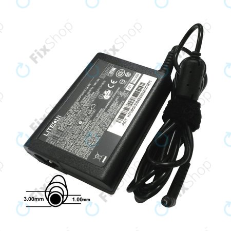 Charging adapter for Acer, 77011089, 65W, 19V, Black, Genuine Service Pack