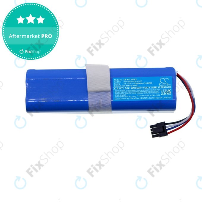 Battery for Eufy Robovac L70 Hybrid, 5200mAh, Li-Ion, 14.4V, D080-4S2P, HQ