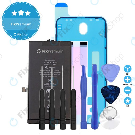 Battery for iPhone 12, 12 Pro, 2815mAh, Adhesive, Toolkit, FixPremium