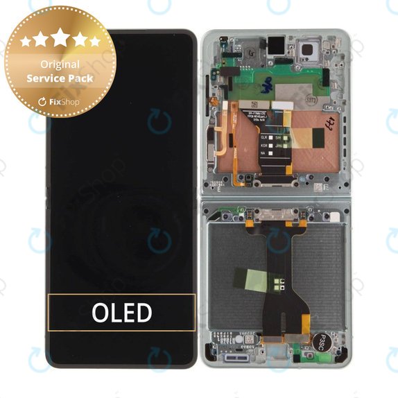 Samsung Galaxy Z Flip 7 F766B - LCD Display + Touch Screen + Frame (Mint) - GH82-37581E Genuine Service Pack