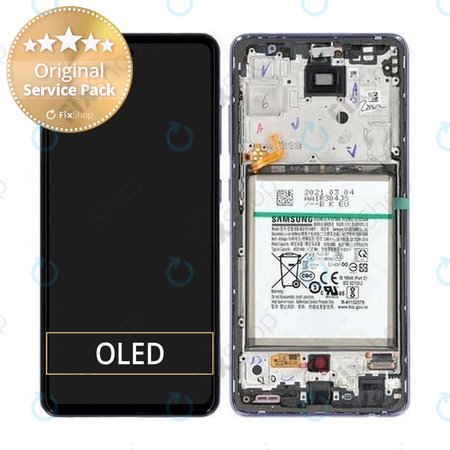 Samsung Galaxy A52 A525F, A526B - LCD Display + Touch Screen + Frame + Battery (Awesome Violet) - GH82-25229C, GH82-25230C Genuine Service Pack