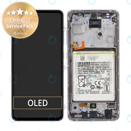 Samsung Galaxy A52s 5G A528B - LCD Display + Touch Screen + Frame + Battery (Awesome Violet) - GH82-26912C, GH82-26909C Genuine Service Pack
