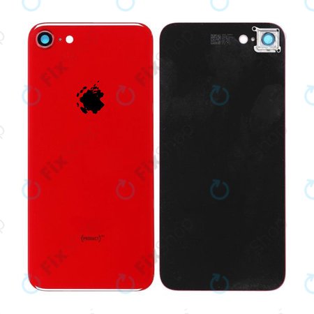 Apple iPhone 8 - Rear Housing Glass + Camera Lens (Red)