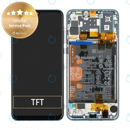 Huawei P30 Lite (2020) - LCD Display + Touch Screen + Frame + Battery (Peacock Blue) - 02352PJP Genuine Service Pack