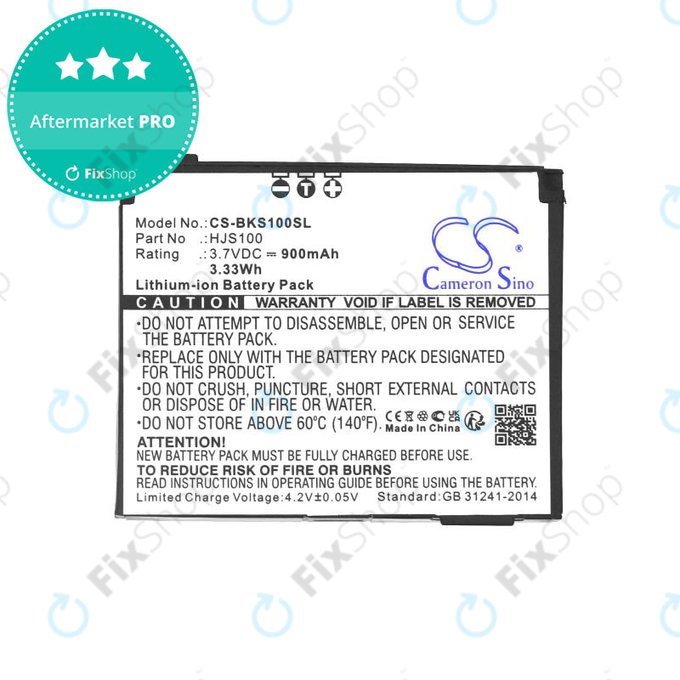 Battery for Becker HJS 100, HJS100, Li-Ion, 3.7V, 900mAh, HQ