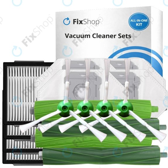 Replacement set for iRobot Roomba e-series, i-series, j-series (2 pairs of Main brushes, 4x Filter, 4x Side brush, 4x Dust bag)