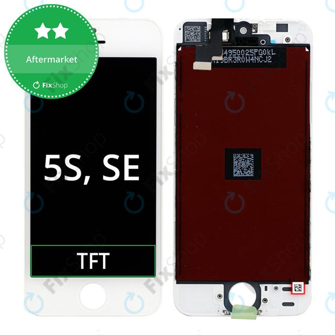 Display for iPhone 5S, SE, White, Touch Screen with Frame