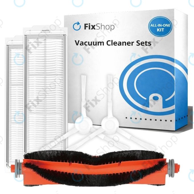 Replacement set for Xiaomi Robot Vacuum S10, S10 EU, S12 (1x Main brush, 2x Filters, 2x Side brushes)