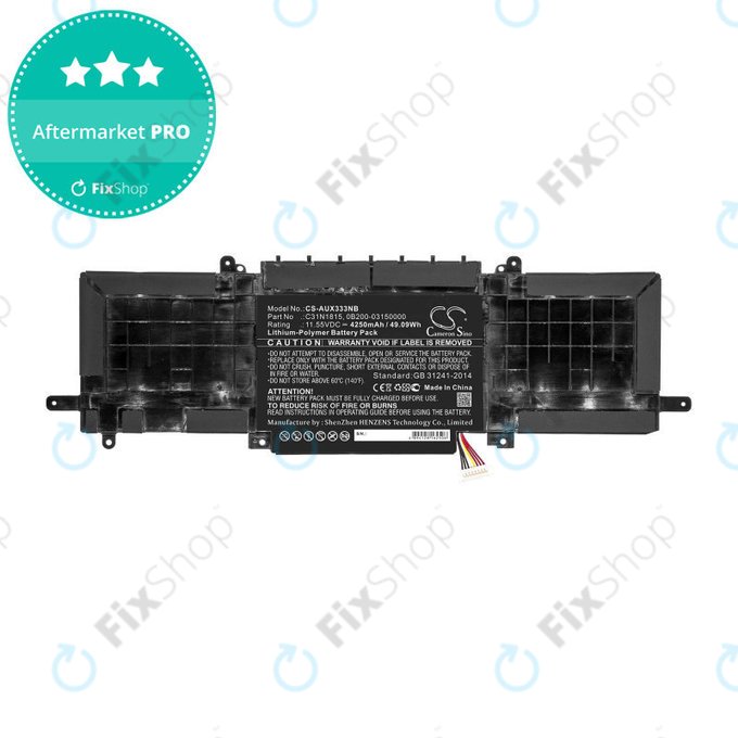 Battery for Asus Zenbook UX333FN, Zenbook UX333FA, 4250mAh, Li-Pol, 11.55V, C31N1815, HQ