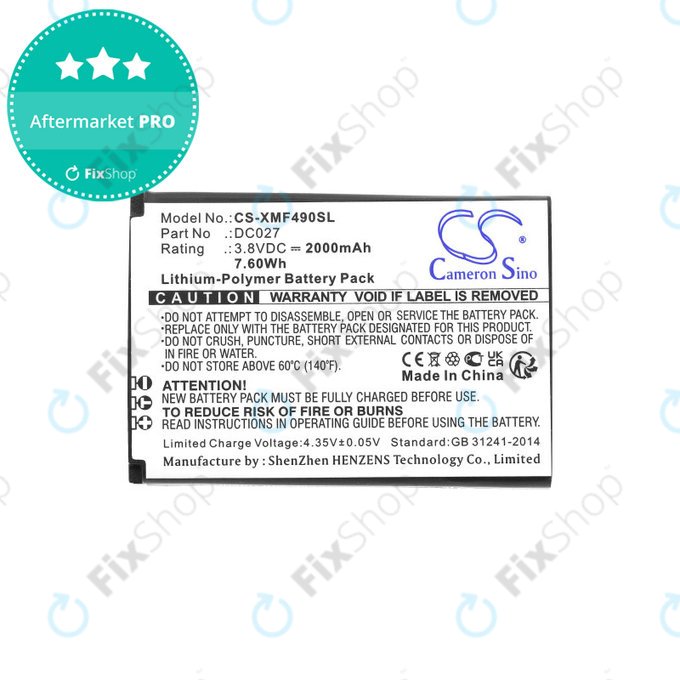 Battery for Xiaomi F490 4g, 2000mAh, Li-Pol, 3.8V, DC027, HQ