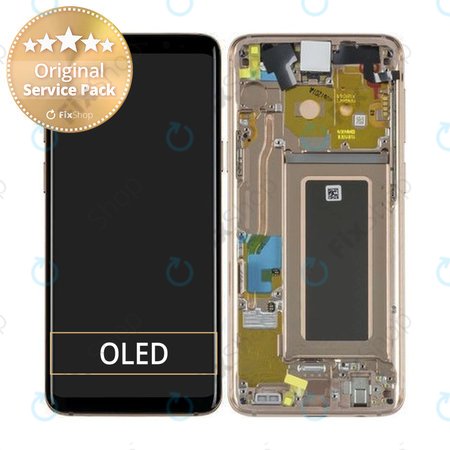 Samsung Galaxy S9 G960F - LCD Display + Touch Screen + Frame (Sunrise Gold) - GH97-21696E, GH97-21697E Genuine Service Pack