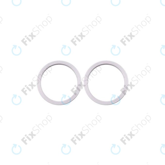 Apple iPhone 11, 12, 12 Mini - Rear Camera Lens Frame (White) - 2pcs