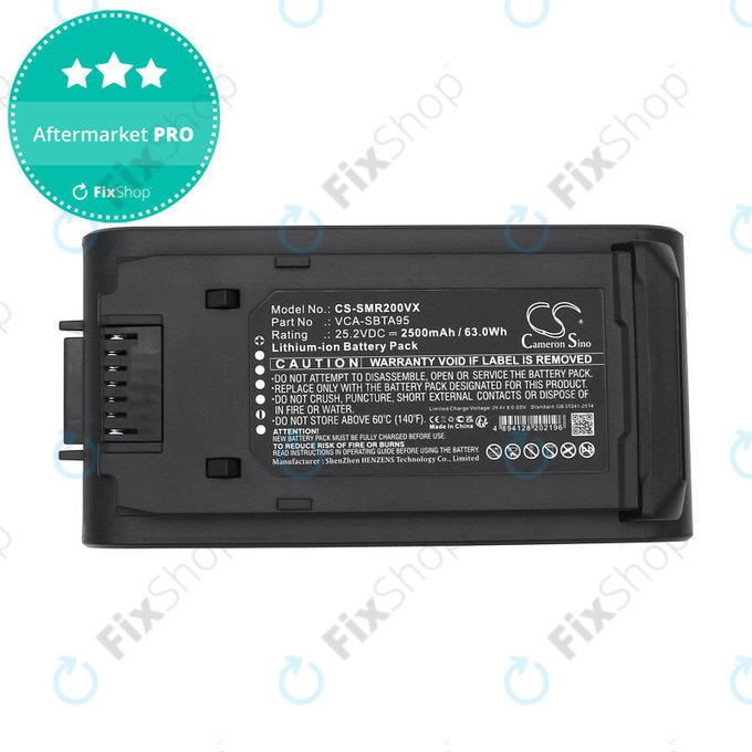 Battery for Samsung Bespoke Jet, Bespoke Jet Complete, 2500mAh, Li-Ion, 25.2V, VCA-SBTA95, HQ