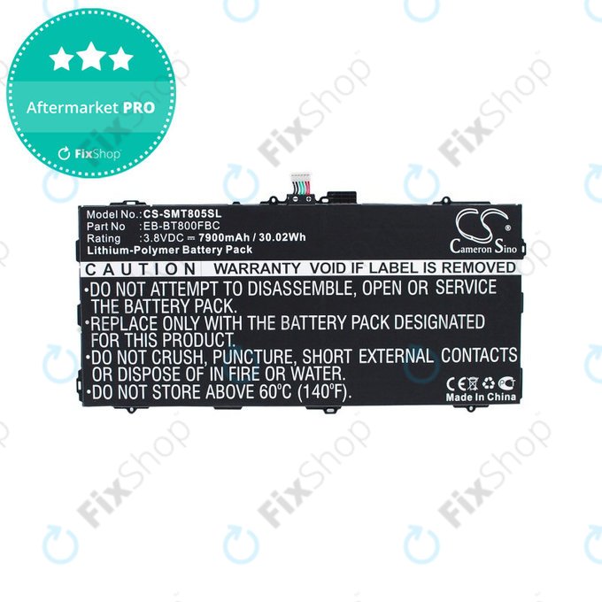 Battery for Samsung Galaxy Tab S 10.5, 7900mAh, Li-Pol, 3.8V, EB-BT800FBC, HQ