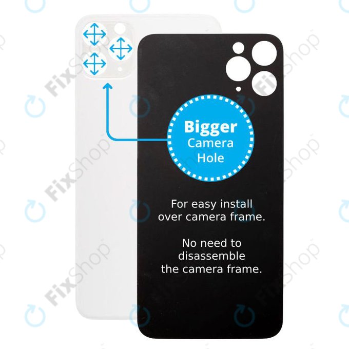 Apple iPhone 11 Pro - Rear Housing Glass with Bigger Camera Hole (Silver)