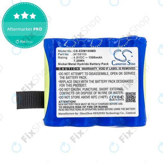 Battery for Edan Cs-01, Edan H100, Edan H100b, Edan H100n, 1500mAh, Ni-MH, 4.8V, 4XNR49AA1500P, HQ
